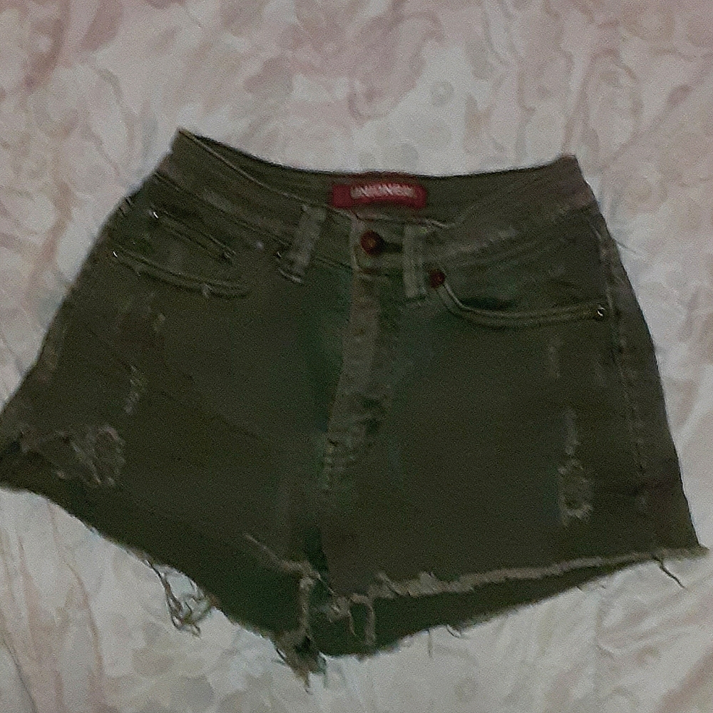 Green midwaist shorts